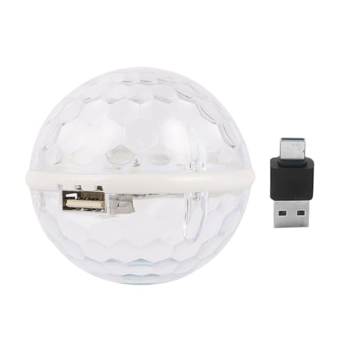 MUCKLILY Luce da Discoteca LED Ricaricabile USB con Controllo Vocale Sfera Rotante Colorata per Party Karaoke e Palco Lampada Magica Crystal Ball Resistente e Versatile