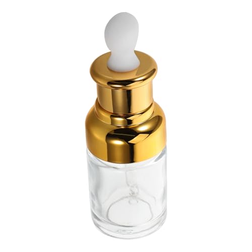 ETHZZLE Glass Dropper Bottle with Gold Cap Refillable Essential Oil Dispenser for Travel Home Professional Use Stable Material Perfume Dropper Container