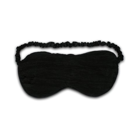 Silk Therapy - Máscara de ojos de lavanda, color negro arrugado de gasa