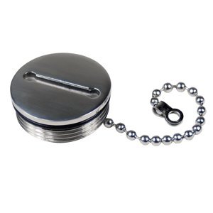 Whitecap Industries Replacement cap And Chain-Deck Fill Replacement for Stainless Steel, 1.5-inch