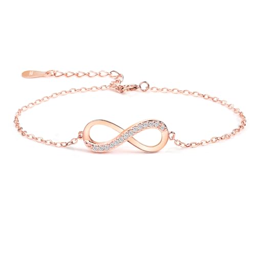 Dames Bracelet Rose Gold Cubic Zirconia 925 bijoux en argent...