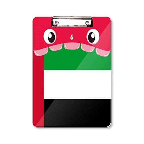 Porte-bloc A4 Motif drapeau des Émirats arabes unis avec pince métallique robuste