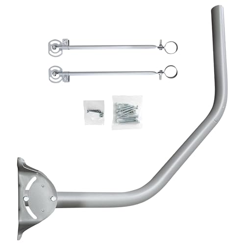 SatelliteSale Under Eave Mount 2' O.D. Heavy Duty Weather Resistant Satellite Dish Mounting Mast for Secure Antenna Installation