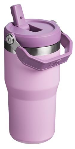 Image of Stanley IceFlow Flip Straw Tumbler with Handle 20 oz | Twist On Lid and Flip Up Straw | Leak Resistant Water Bottle | Insulated Stainless Steel |BPA-Free | Lilac