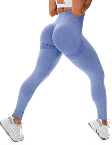 STARBILD Mallas Deportivas para Mujer Push Up, Pantalones de Gimnasia Cintura Alta, para Yoga y Fitness, H4160-Azul S Cover