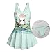 Howilath Cute Otter Girls One Piece Swimsuit with Sleeveless Tank and Skirt All-in-One Swim Dress Bathing Suit 3-13 Years