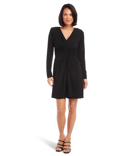Karen Kane Womens Twist Front Dress Black Large