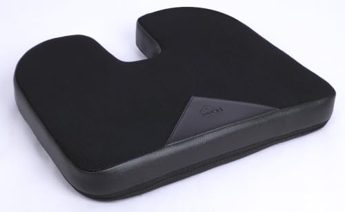 Image of asroy Orthopedic Seat Cushion for Office Chair, Car Seat & Wheelchair | High Density Polyurethane (PU) Foam | Breathable Mesh Cover | Coccyx & Tailbone Support | Ergonomic Black Cushion (SE-1.0)