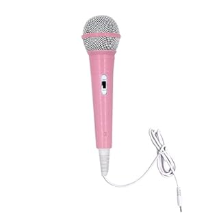 EKDJKK Wired Microphone, Portable Wired Dynamic Microphone 3.5mm Jack Lightweight No Battery Singing Mechine Home Wired Handheld Microphone for Kids (Pink)