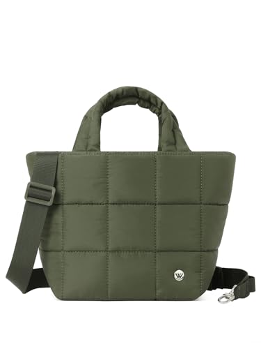 WESTBRONCO Mini Puffer Bag Quilted Crossbody Bags for Women Small Puffy Purse Nylon Shoulder Handbag with Adjustable Strap