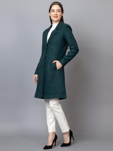 Image of CHKOKKO Women Chic Winter Coat Single Breasted | Knee Length Design with Buttoned Closure and Practical Front Side Pockets for Stylish and Comfortable Wear