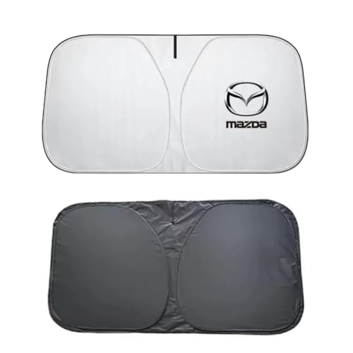 ZCQZSD Coche Parasol Parabrisas Delantero para Mazda CX-30 2019-2025,Plegable Portátil Automóvil Interior Protección Solar Cubierta con Emblema Mantiene el Coche Más Fresco Accesorios,A