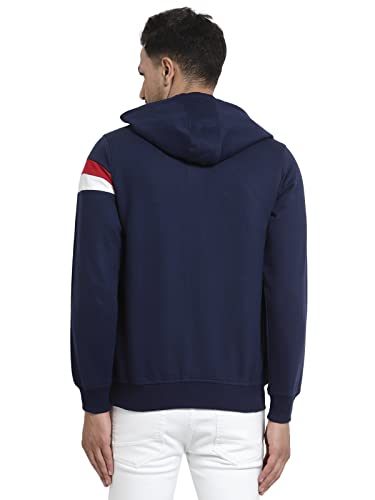 Image of Kalt Men Full Sleeves Zipper Fleece Striped Hoodie