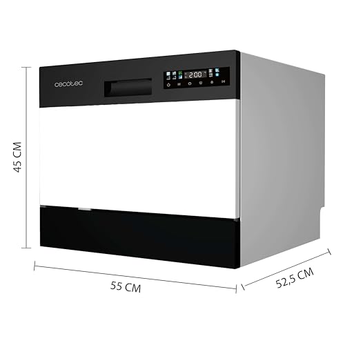 Cecotec Kompakter Geschirrspüler, freie Installation, 6 Gedecke, Bolero Aguazero 2300, 6 Gedecke, 8 Programme, Klasse D, Colour Touch Panel, Machine Care, Delay Start, Pre-Wash-Funktion, Dry+, Germ 3 Cecotec Kompakter Geschirrspüler, freie Installation, 6 Gedecke, Bolero Aguazero 2300, 6 Gedecke, 8 Programme, Klasse D, Colour Touch Panel, Machine Care, Delay Start, Pre-Wash-Funktion, Dry+, Germ