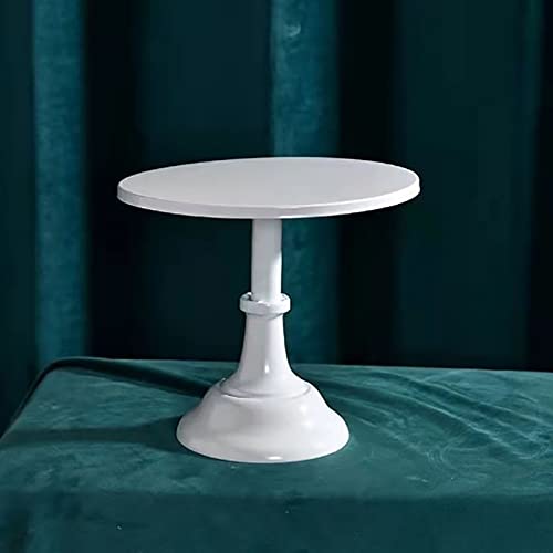 Présentoir à gâteau rond blanc M en métal avec base stable