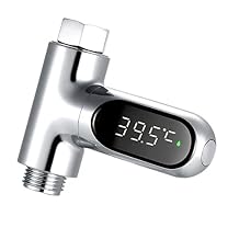 Kavolet Shower Thermometer Display, LED Digital 0100C Baby Bath Water Thermometer, Fahrenheit/Centigrade Display, 360 Rotating Screen, for Baby Kids Bathroom Kitchen