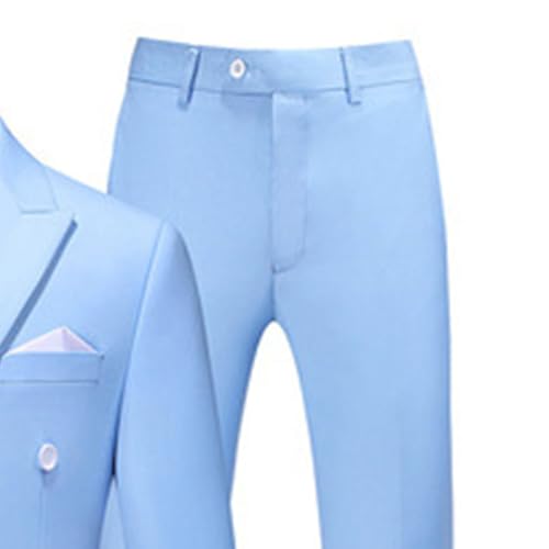 Cambkatl Men's 2 Piece Blazer Outfits Slim Fit Double-Breasted Suit Jacket Sport Coat and Pants Wedding Prom Suits3