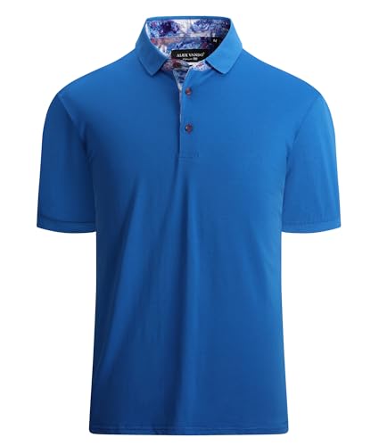 Alex Vando Mens Polo Shirts Short Sleeve Regular Fit Fashion Designed Shirt