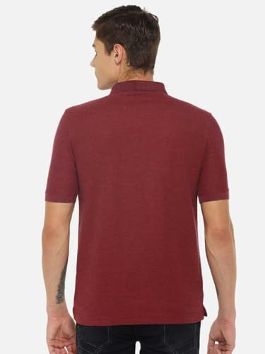 Image of Dollar Men's Pack of 1 Solid Cotton Blend Polo Neck T-Shirt