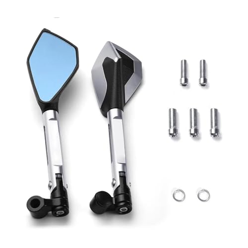 Rétroviseurs T-MAX 530 en aluminium CNC argent pour un design épuré sur votre maxi-scooter