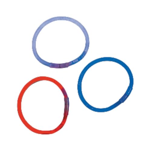 Fun Express Patriotic Red, White, Blue Glow Bracelets - Bulk Set of 100 - Fourth of July Party Jewelry and Supplies
