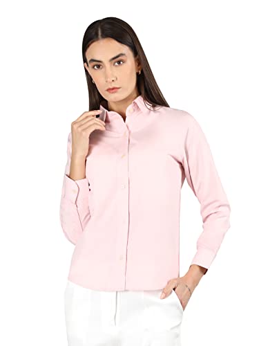 Image of CHKOKKO Women Solid Polycotton Regular Formal Shirt
