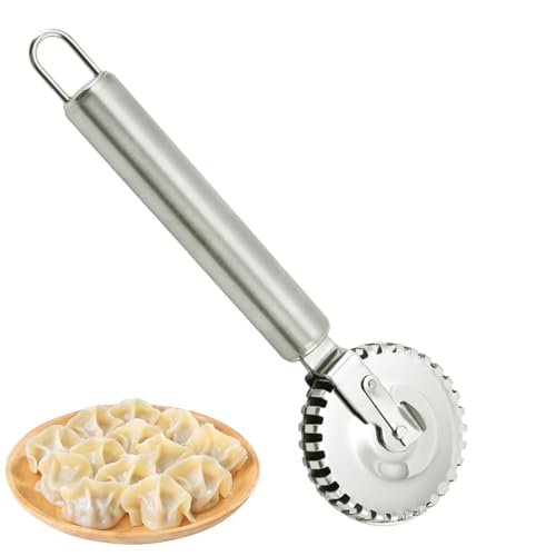 Rotella Per - Taglia Pasta Acciaio | Strumento Da Cucina Con Bordo Scanalato, Utensili Pasticceria Non Corrosivi | Cottura Al Forno, Ravioli, Dolci & Fatta In Casa