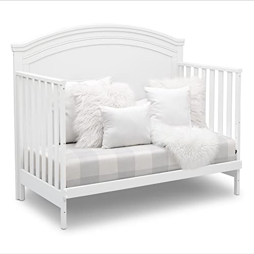 Delta Children Simmons Kids Slumbertime Emma 4-In-1 Convertible Baby Crib N More - Greenguard Gold Certified, Bianca White #TOP6