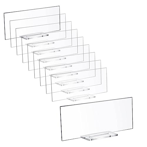 MAGICLULU 10pcs Acrylic Wedding Table Cards Clear Blank Place Cards for Name Display at Parties Banquets and Events and for All Occasions