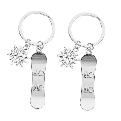 CONGARTENO Portachiavi Snowboarder a Forma Di Borsa in Lega Di Zinco, Portachiavi Da Snowboard 2 Pezzi Decorazione Per Zaino, Accessori Regalo Per Ragazzo Ragazza e Adulti
