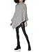 Cable Stitch Women's Mock Neck Cable Poncho - Solid Color Oversized Sweater Knit Cape Cover-up Top (Large/X-Large, Heather Grey)