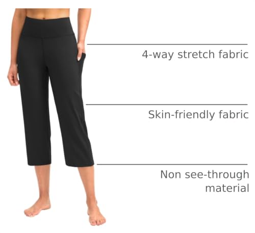Image of G Gradual Capri Pants for Women High Waist Workout Yoga Pants with Pockets Tummy Control Leggings Crop Straight