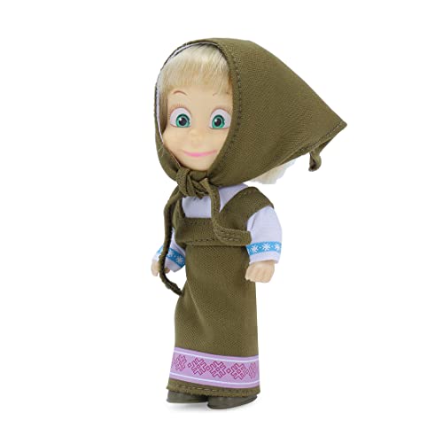Masha and the Bear 12 Cm Toy Doll | Famous Cartoon | Ideal Gift Set for Girls Kids (Masha Set -Olive)