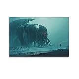 Cthulhu Giant Artwork Canvas Art Poster and Wall Art Picture Print Modern Family Bedroom Decor Posters Gifts 12x18inch(30x45cm)