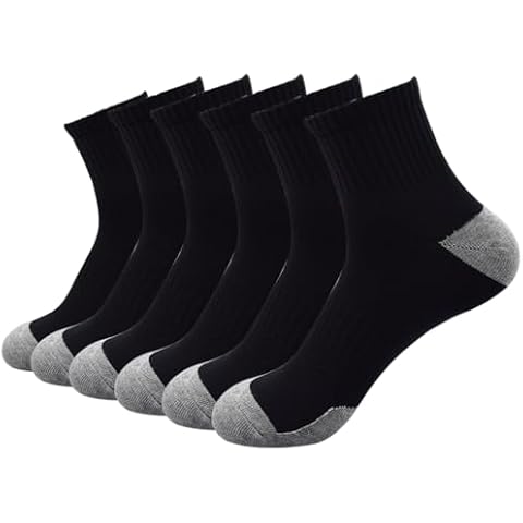 LA DEARCHUU Ankle Socks Men Cotton Quarter Socks Men Running Socks Low Cut Socks Size 9-11 (6 Pack)-Black Cover