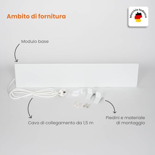 Dalsys Riscaldatore Anti-Muffa 60 W, 12 X 60 X 1,3 Cm, Rimuovi Muffa Per Parete E Bagno, Riscaldamento A Infrarossi Elettrico, IP44 - 3