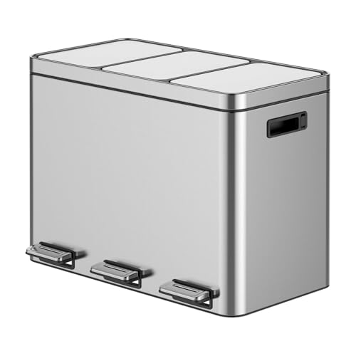 Caneca de basura rectangular acero inoxidable 12 gal
