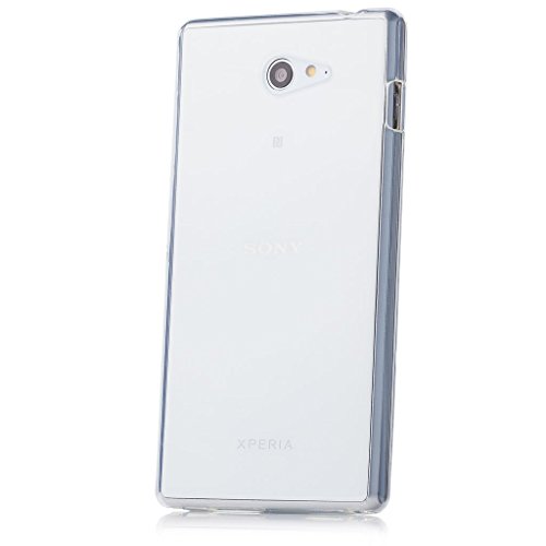 Sony Xperia M2 | iCues transparente TPU Claro | Transparente lámina protectora caso de la piel Claro Claro gel de silicona transparente de protección [protector de pantalla, incluyendo] Cubierta Cubierta Funda Carcasa Bolsa Cover Case