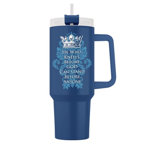 40oz Christian Tumbler with Bible Verses & Handle