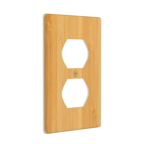 Plaque de protection interrupteur en bambou motif texture duplex