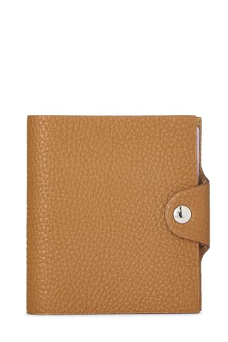 Hermès, Pre-loved Brown Togo Leather Ulysse Mini Model Notebook, Hermes Gold