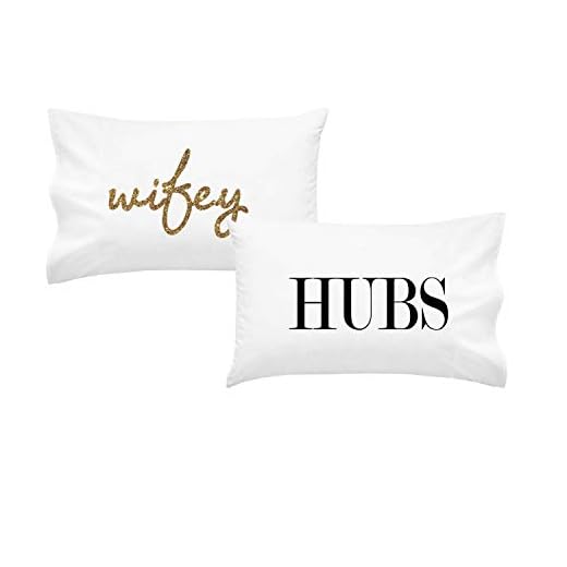 Oh, Susannah Hubs Wifey Couples Pillowcases Engagement Gift Idea for Couples Ideal Cotton Wedding Anniversary Present for Her or Him His and Hers Love Pillow Cases (2 20x30 Inch Standard/Queen Size)