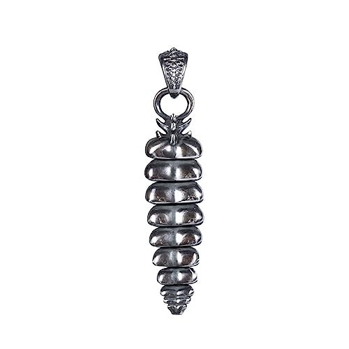 COPPERTIST.WU Rattlesnake Tail Pendant Necklace 925 Sterling Silver/18K Gold Vermeil Shakeable Fidget Jewelry Gift Box for Men and Women