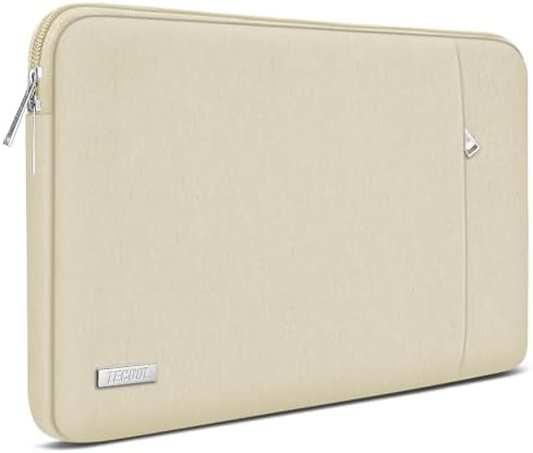 TECOOL 14 Zoll Laptoptasche LaptopHülle für 14” Notebook,Mac Air 15,Beige | Wasserdicht Laptop Tasche 14 Zoll für 14” Lenovo ideapad HP Pavilion Acer Dell Chromebook,MacBook Air 15