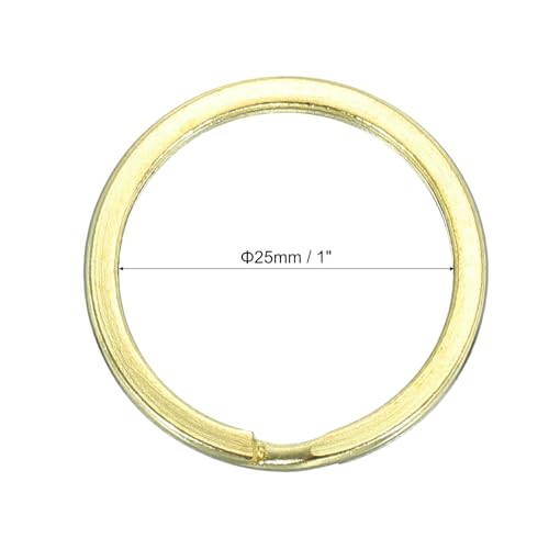 PATIKIL Flat Split Rings, 20Pcs 1"/25mm Dia Brass Flat Split Key Chain Rings for DIY Home Office Car Keys - Image 2