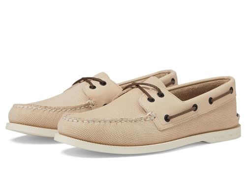 Sperry Men's Authentic Original 2-Eye Seasonal Boat Shoe, Cream Debossed, 7.5 Wide