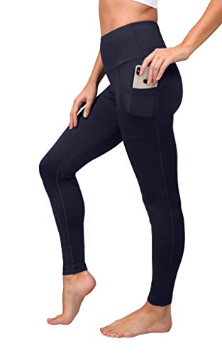 90 Degree By Reflex High Waist Fleece Lined Leggings With Side Pocket - Yoga Pants - Dark Navy With Pocket - Small #TOP20