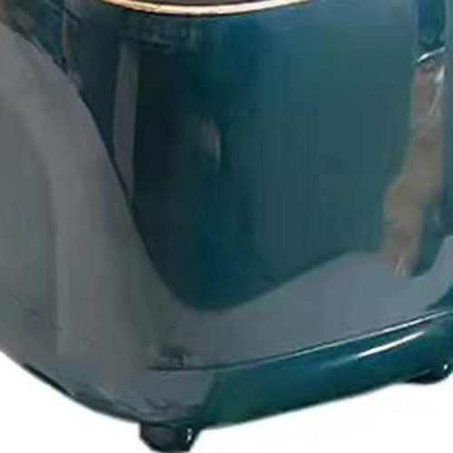 Mumusuki Mini-Arbeitsplatten-Mülleimer mit Deckel, Push-Typ Desktop-Mülleimer, Kleiner Mülleimer, Kleiner Tisch-Mülleimer für Badezimmer, Küche, Schlafzimmer, Büro (Dunkelgrün)