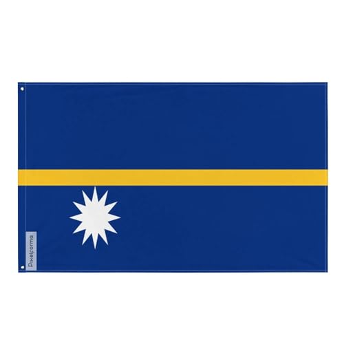 Drapeau de Nauru avec 10 œillets pour décorer votre salon ou pavoiser votre extérieur