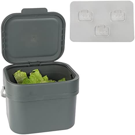 7Penn Small Compost Bin for Kitchen – 1gal Countertop Compost Bucket for Food Scraps, Trash, Recycling and More – 4L Cabinet or Wall Mounted Aluminum Indoor Compost Bin